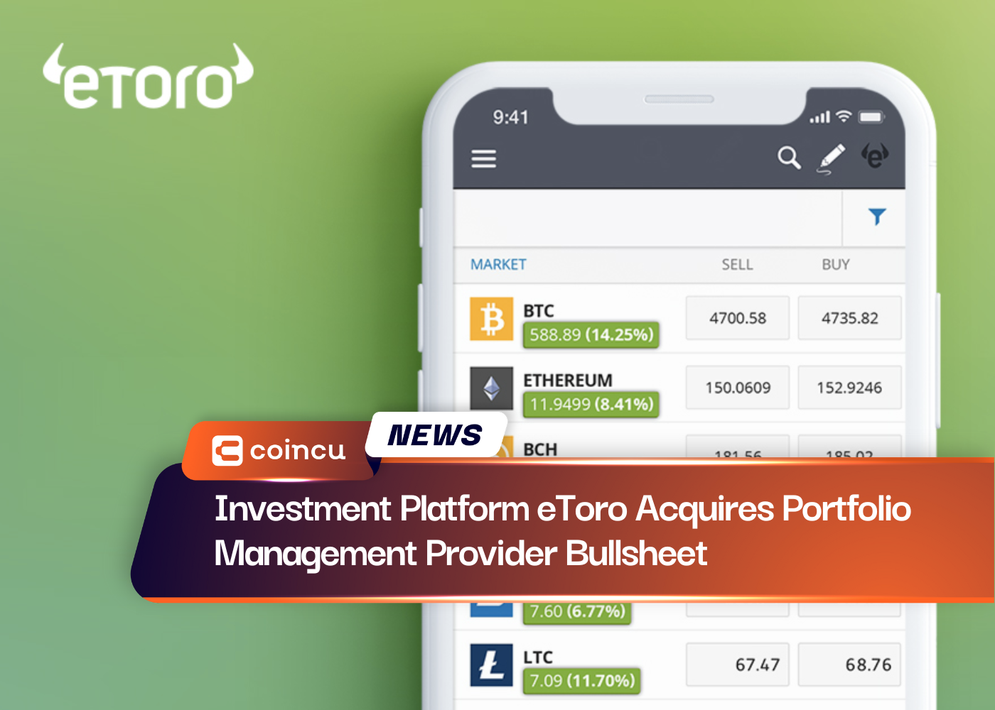 Investment Platform eToro Acquires Portfolio Management Provider Bullsheet