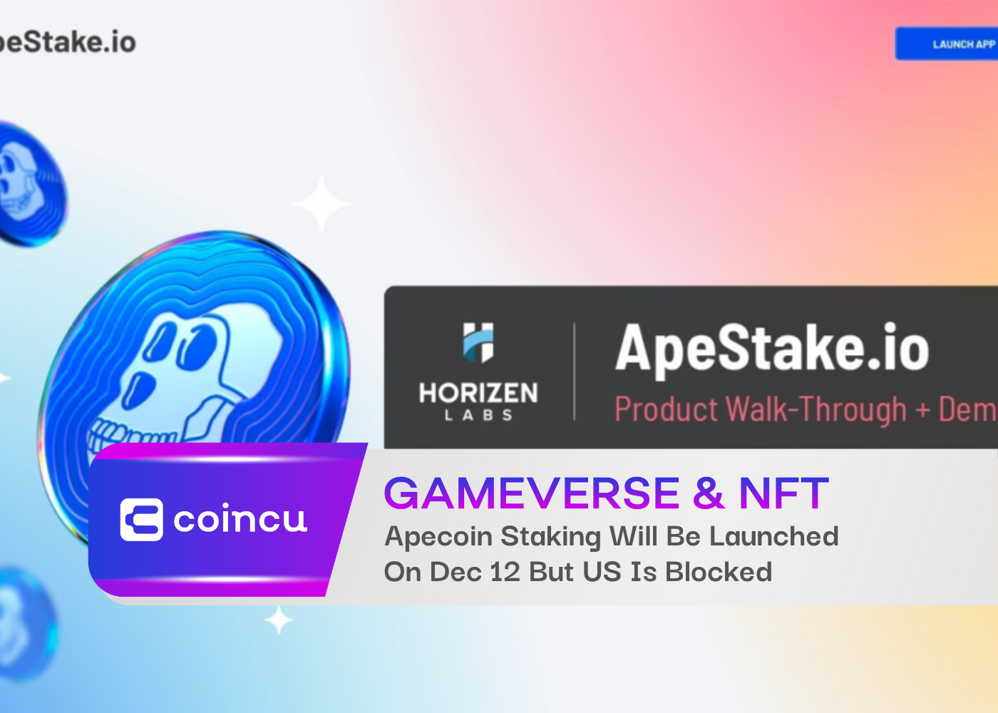 Apecoin Staking Will Be Launched On Dec 12 But US Is Blocked
