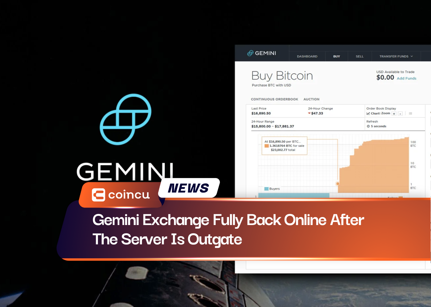 Gemini Exchange Fully Back Online After The Server Is Outgate
