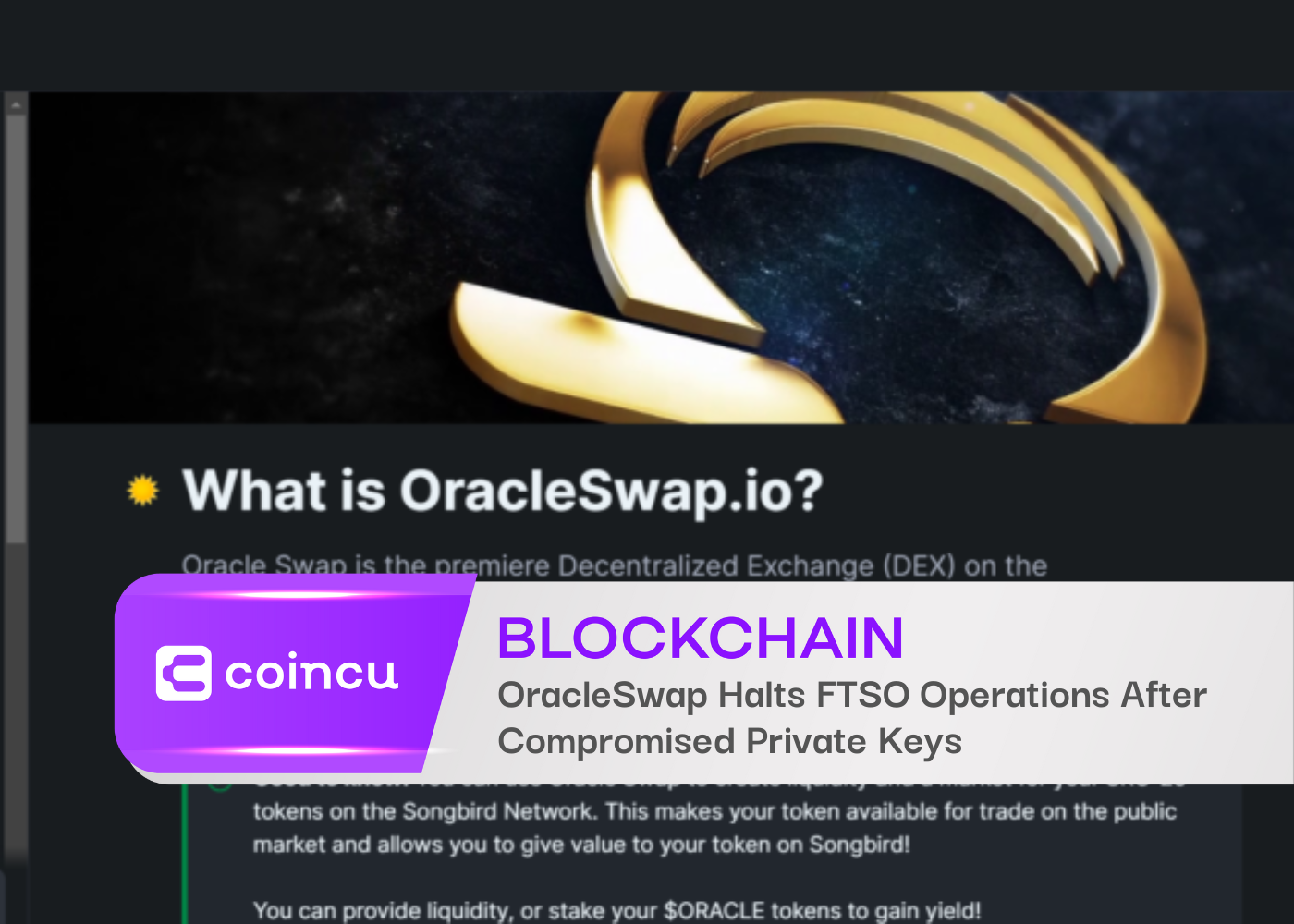 OracleSwap Halts FTSO Operations After