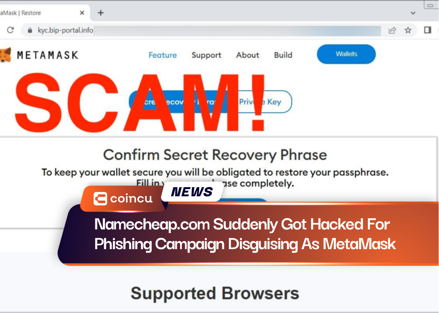 تم اختراق موقع Namecheap.com فجأة بسبب حملة تصيد احتيالي متنكرة في صورة MetaMask