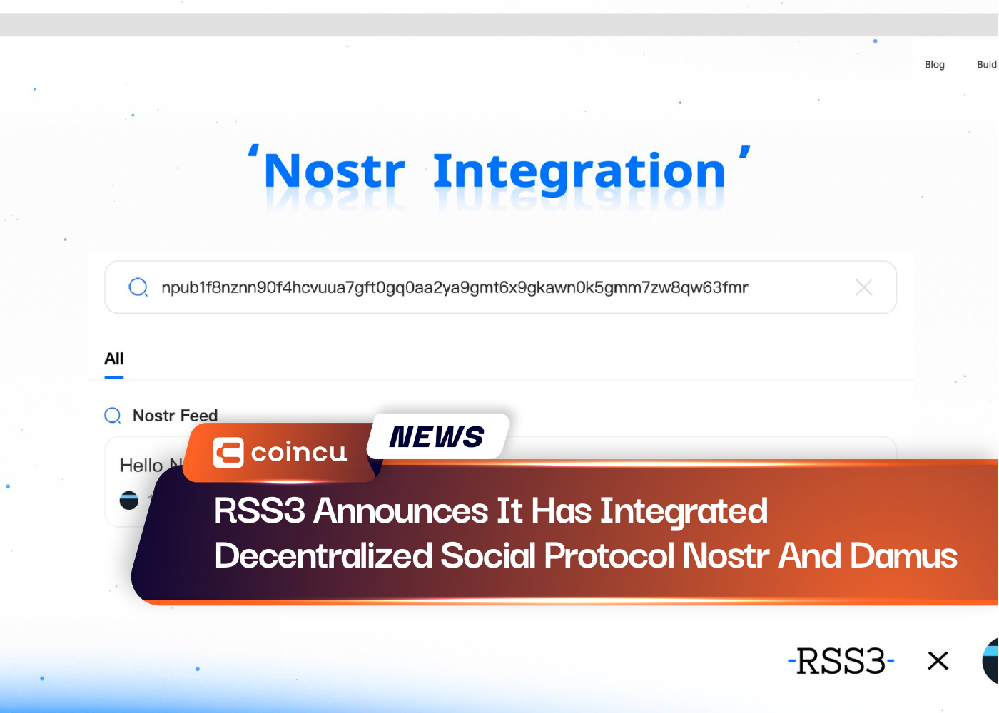 RSS3 Announces It Has Integrated Decentralized Social Protocol Nostr And Damus
