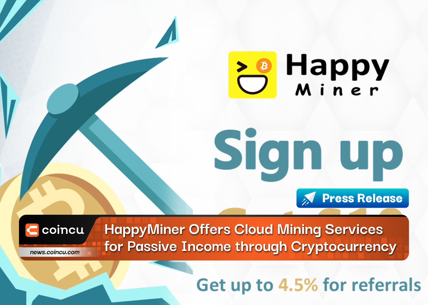 HappyMiner는 암호화폐를 통한 수동적 소득을 위한 클라우드 마이닝 서비스를 제공합니다