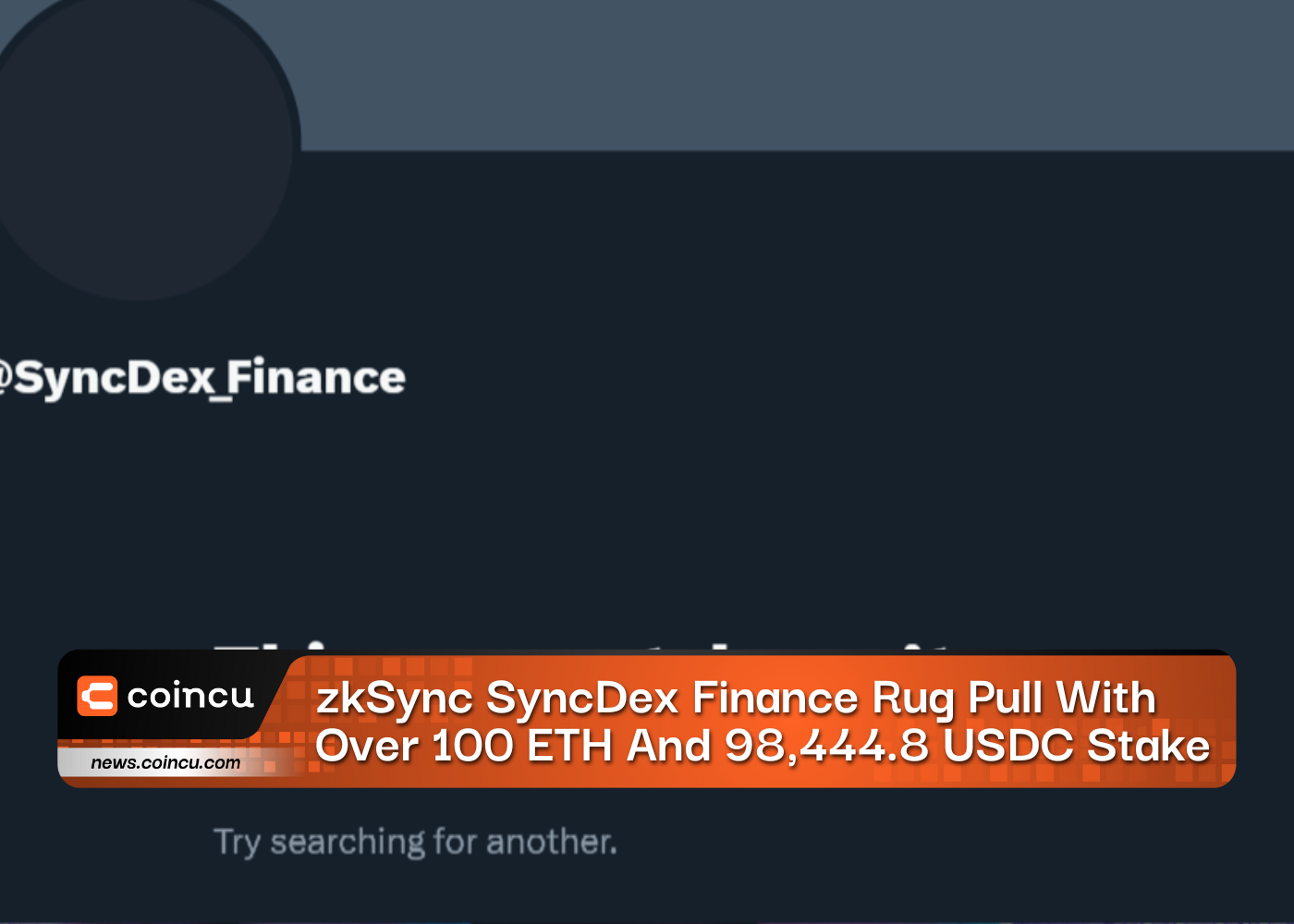 zkSync SyncDex Finance Rug Pull With Over 100 ETH And 98,444.8 USDC Stake