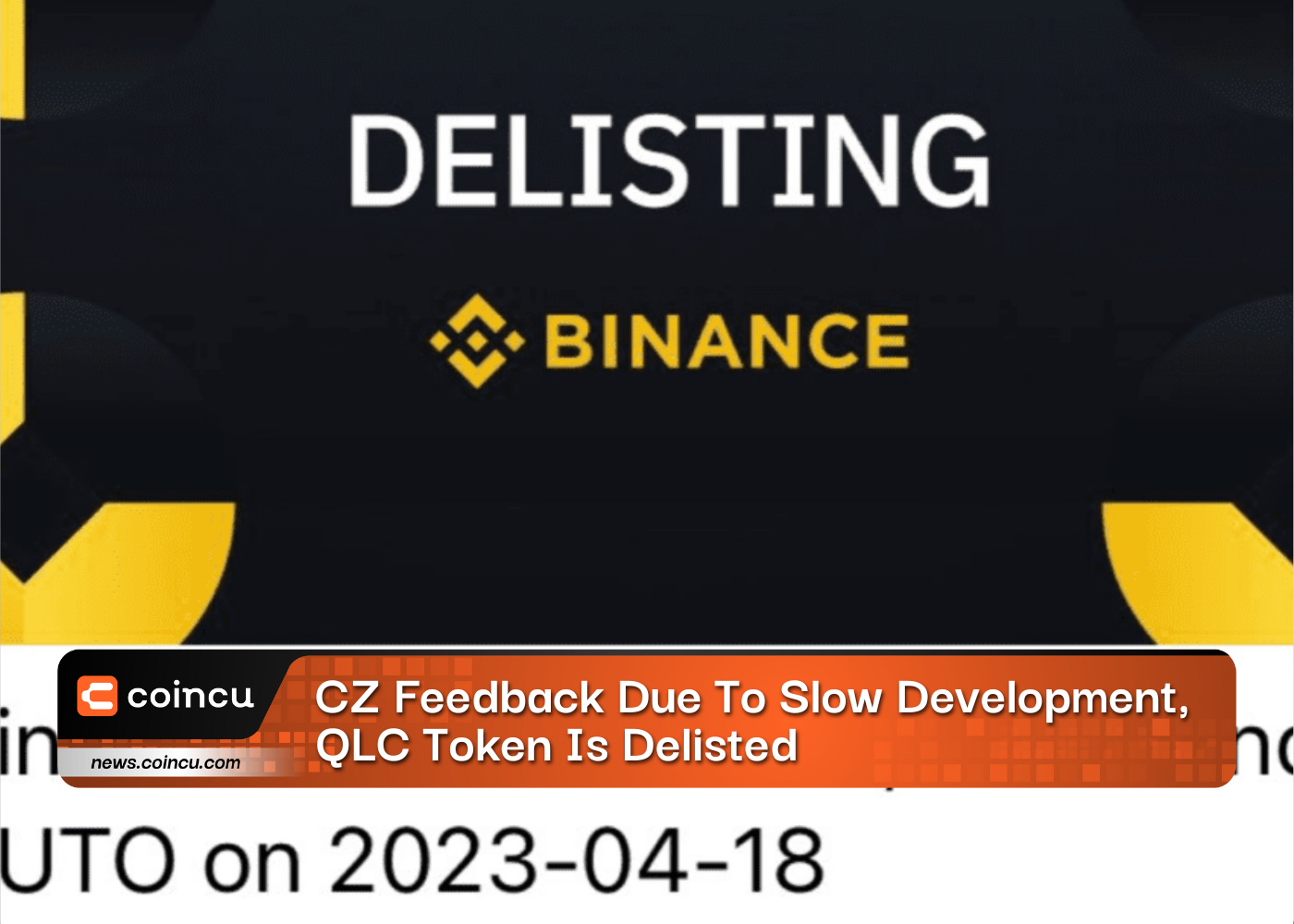 CZ Feedback Due To Slow Development, QLC Token Is Delisted