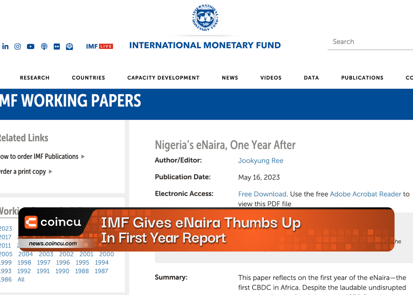 IMF Gives eNaira Thumbs Up
