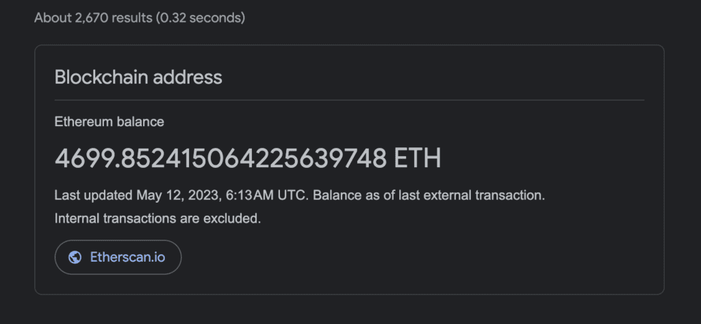 Google Now Supports To Display Ethereum Wallet Balance