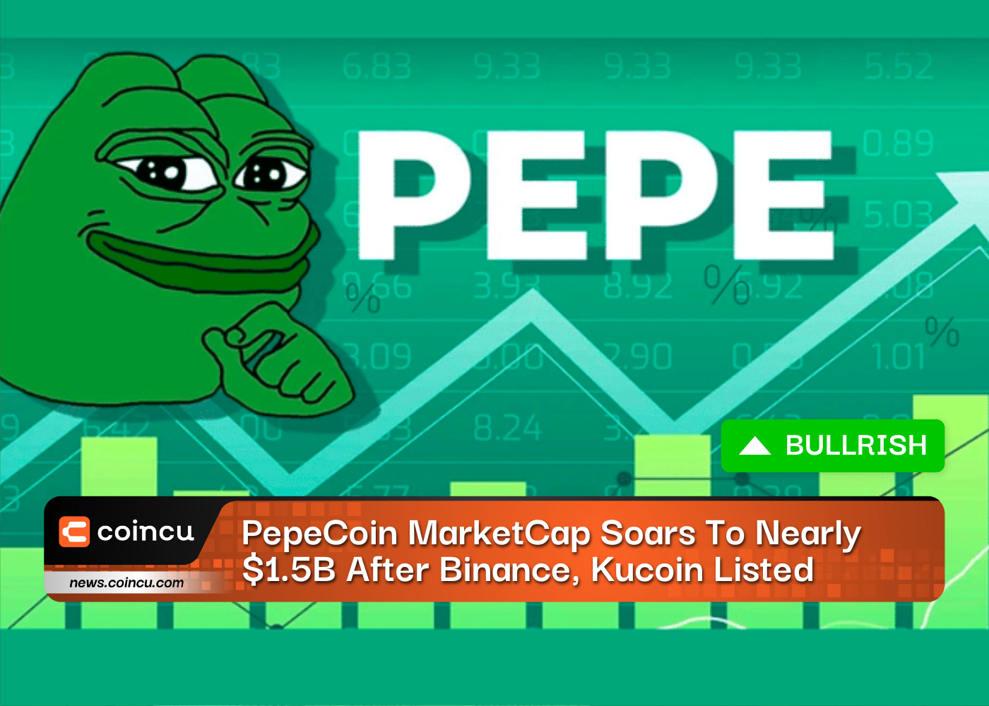 PepeCoin MarketCap Soars To Nearly $1.5B After Binance, Kucoin Listed