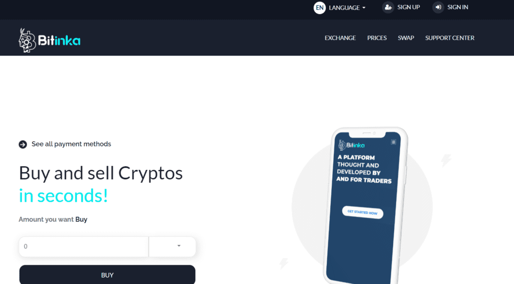 Bitinka Reviews: Buy And Sell Cryptos In Seconds! 1 Bitinka Reviews: Buy And Sell Cryptos In Seconds!