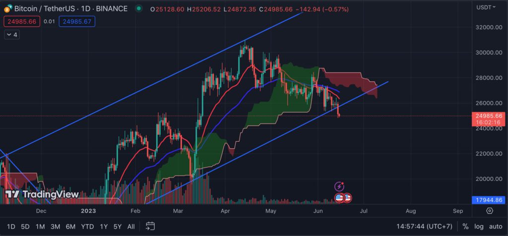 The Bitcoin Chart Shows A Possibility Of The Price Dropping To $22.6K!