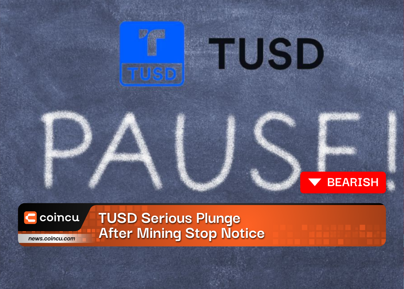 TUSD Serious Plunge After Mining Stop Notice