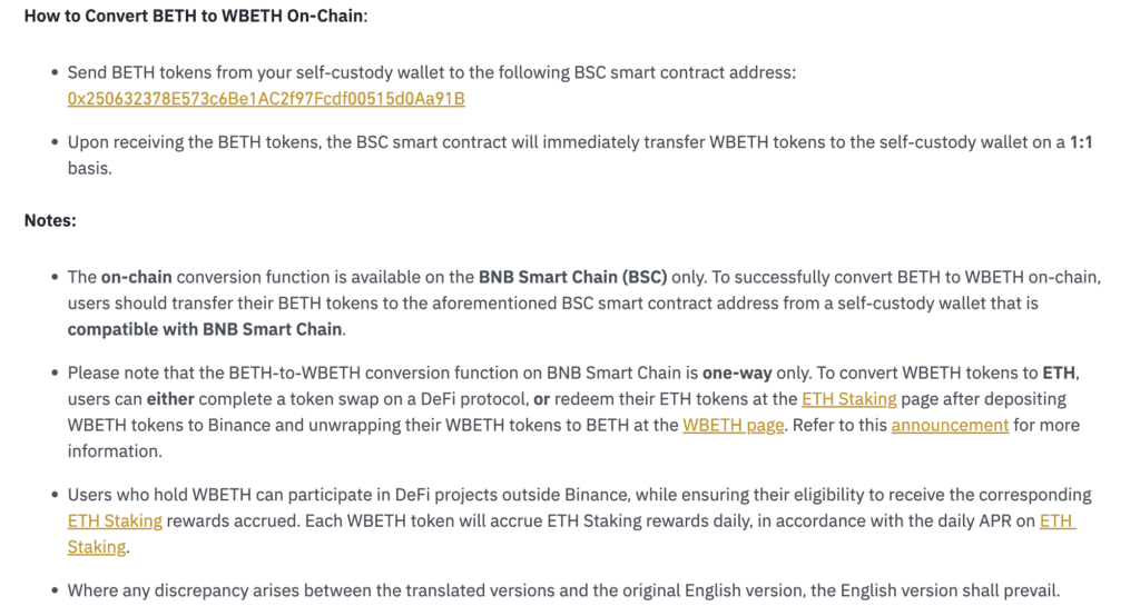 Binance Introduces BETH-To-WBETH Conversions On BNB Smart Chain 2 Binance Introduces BETH-To-WBETH Conversions On BNB Smart Chain