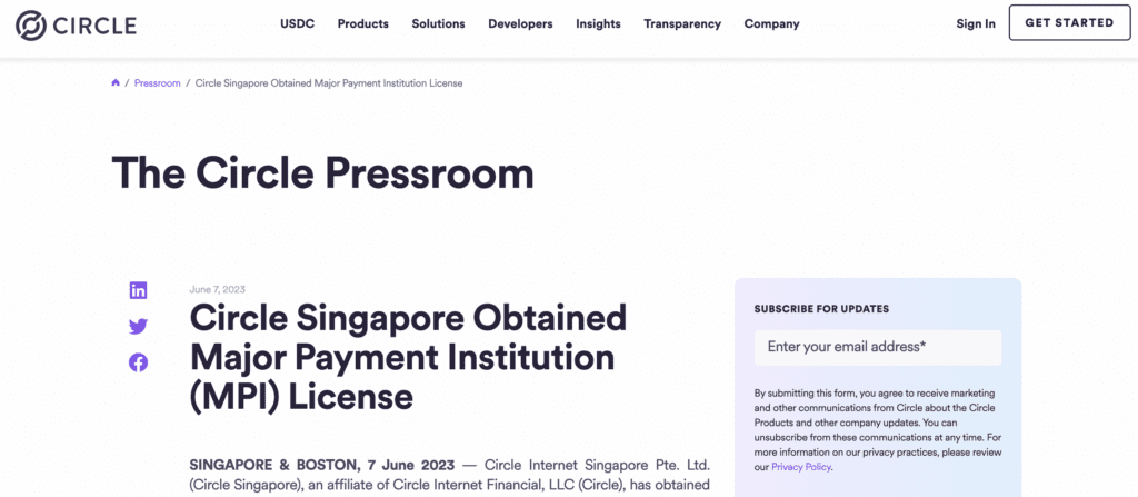 Breaking News: Circle Internet Singapore Takes Over Singapore's Digital Payment Scene with MAS License! 1 Circle Internet Singapore Takes Over Singapore's Digital Payment Scene with MAS License!