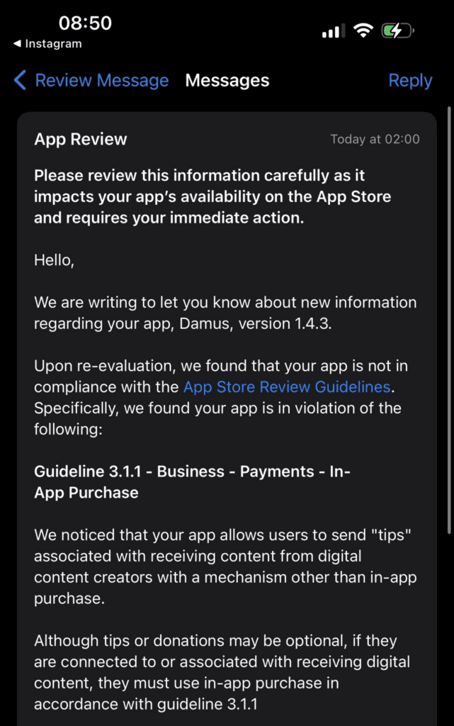 Damus App Faces Removal From Apple Store For Violating Payment Rules