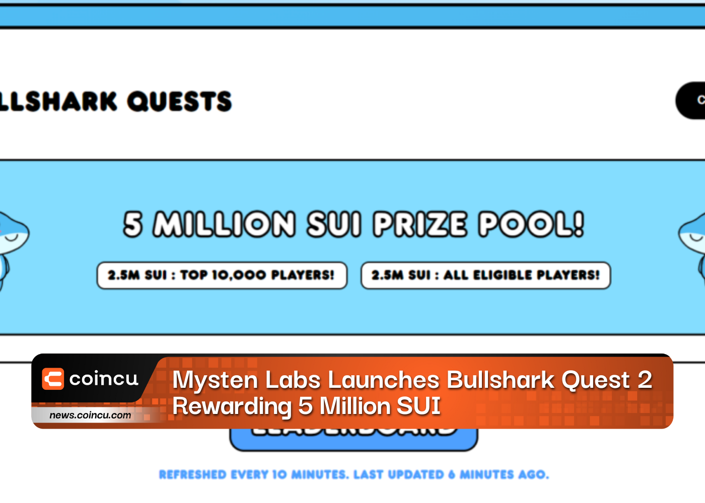 Mysten Labs Launches Bullshark Quest 2, Rewarding 5 Million SUI