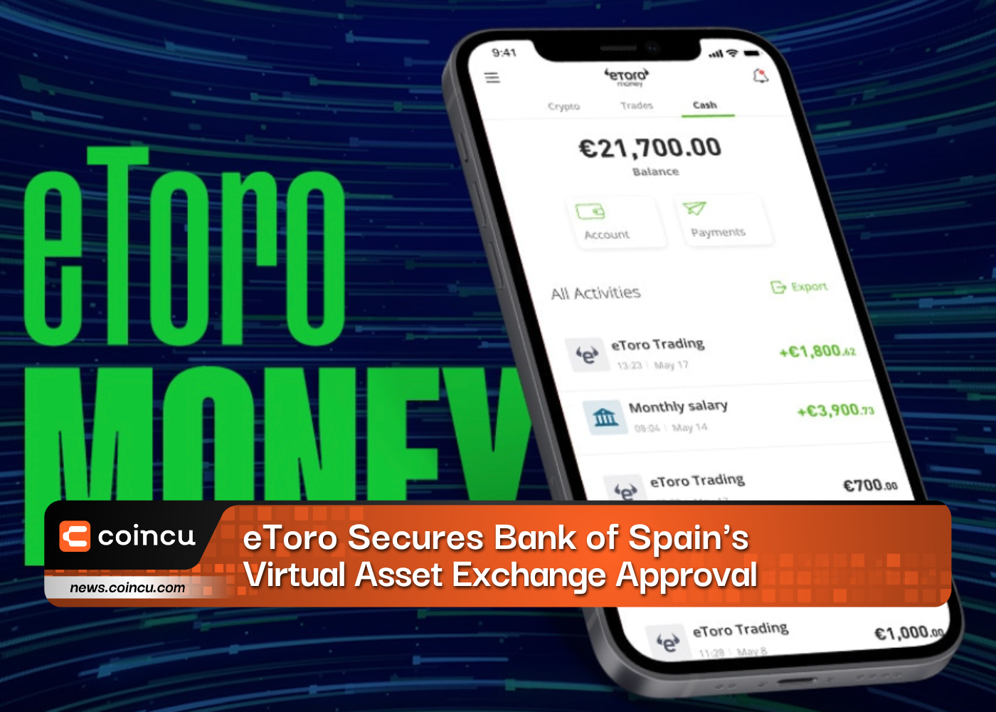 eToro Secures Bank of Spains
