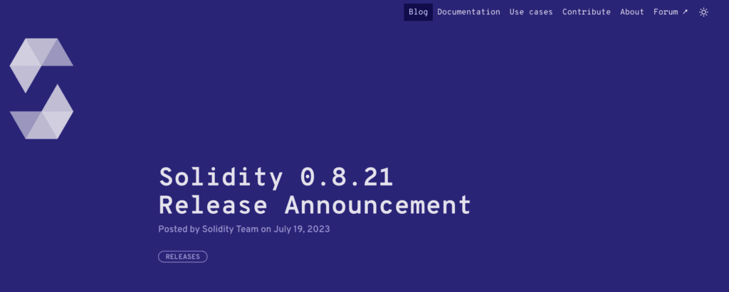 Ethereum Solidity 0.8.21 Release Empowers Smart Contracts