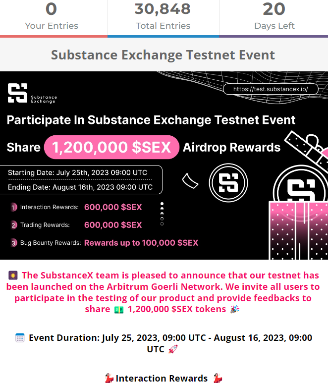 Arbitrum Goerli Testnet Launched On Substance Exchange