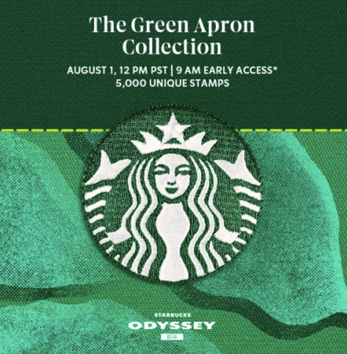 Starbucks NFT Green Apron Collection Launching Aug 1st 