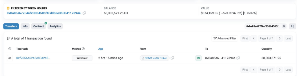 OX Selling Pressure Alert: Whales Are Withdrawing Massive Tokens