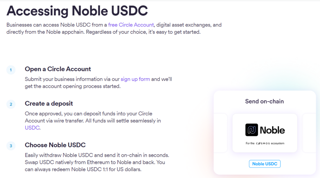 Circle Expands Into Cosmos via Noble Mainnet Connection