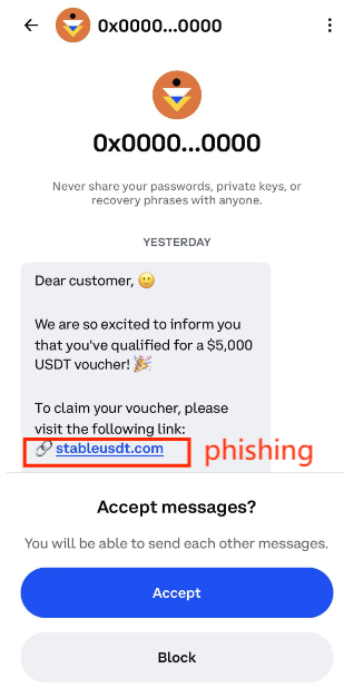 Coinbase Wallet Users: Beware of Scammers Exploiting Messaging Protocols for Phishing!
