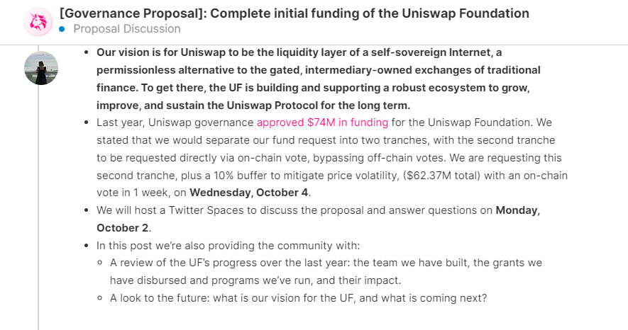 Uniswap Foundation Proposal: $62.37 Million For Ecosystem Growth