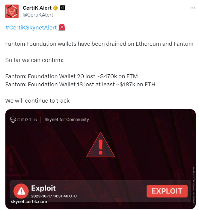 Fantom Foundation Wallet Hack Results in Loss of $657,000 Million across both the Fantom and Ethereum networks.
