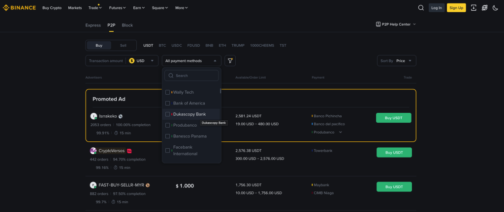 Top 5 Best P2P Crypto Exchanges In 2026 2 Binance official P2P article image