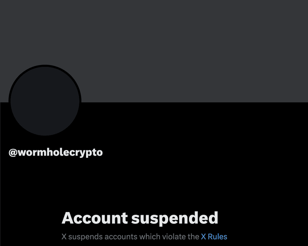 Wormhole X Account Was Suspended, Making The Community Suspicious