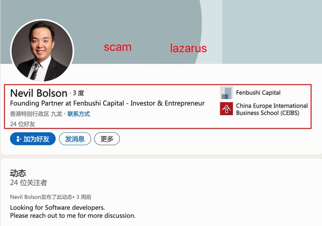 North Korean Lazarus Group Targets Crypto Scams Through LinkedIn Scam Accounts