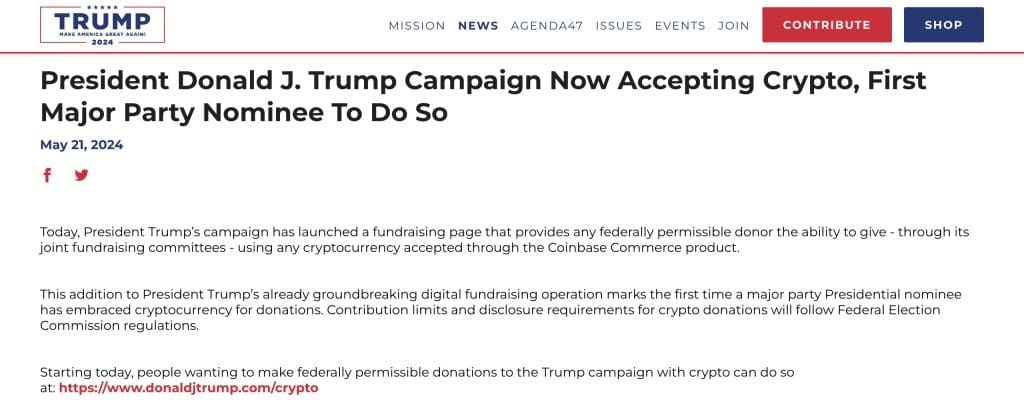 Donald Trump Will Launch A "Trump Bitcoin Army" To Win 2024 Election