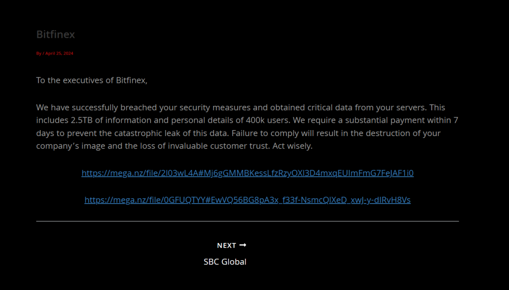 FSOCIETY Threatens Massive Bitfinex Data Leak: 400,000 Users At Risk