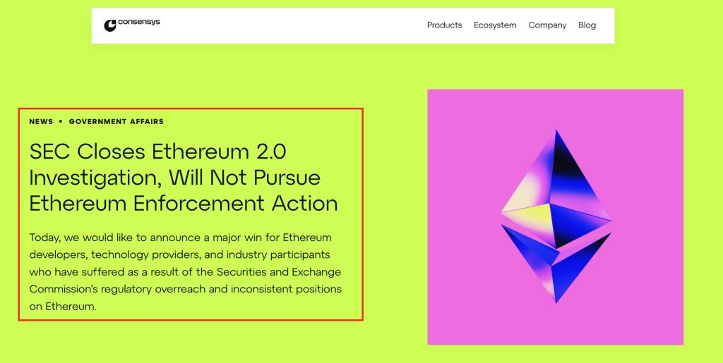 SEC Sues Consensys Over MetaMask Ethereum Staking Service