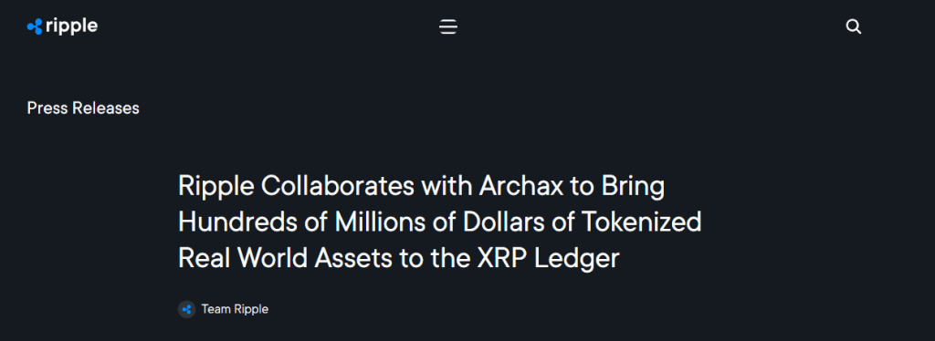 Ripple and Archax Will Bring Tokenized Real-World Assets to The XRP Ledger!