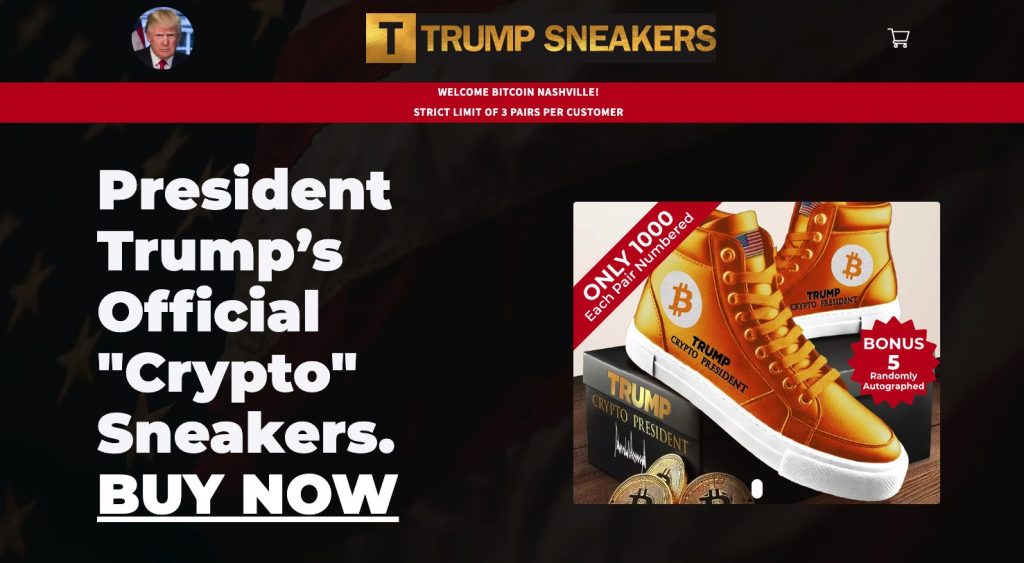 Trump Limited Edition Sneakers Now Available For Bitcoin Payments