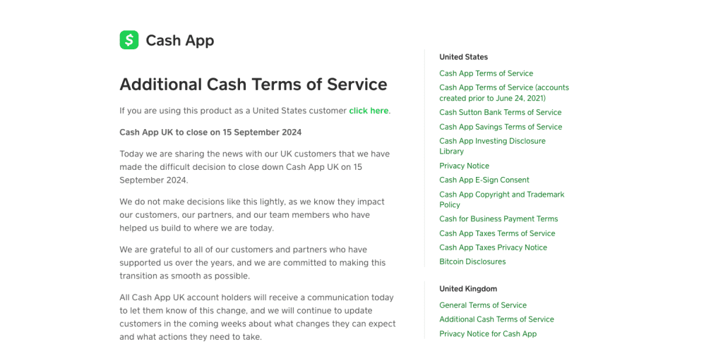 Cash App UK Shuts Down After 6 Years of Service