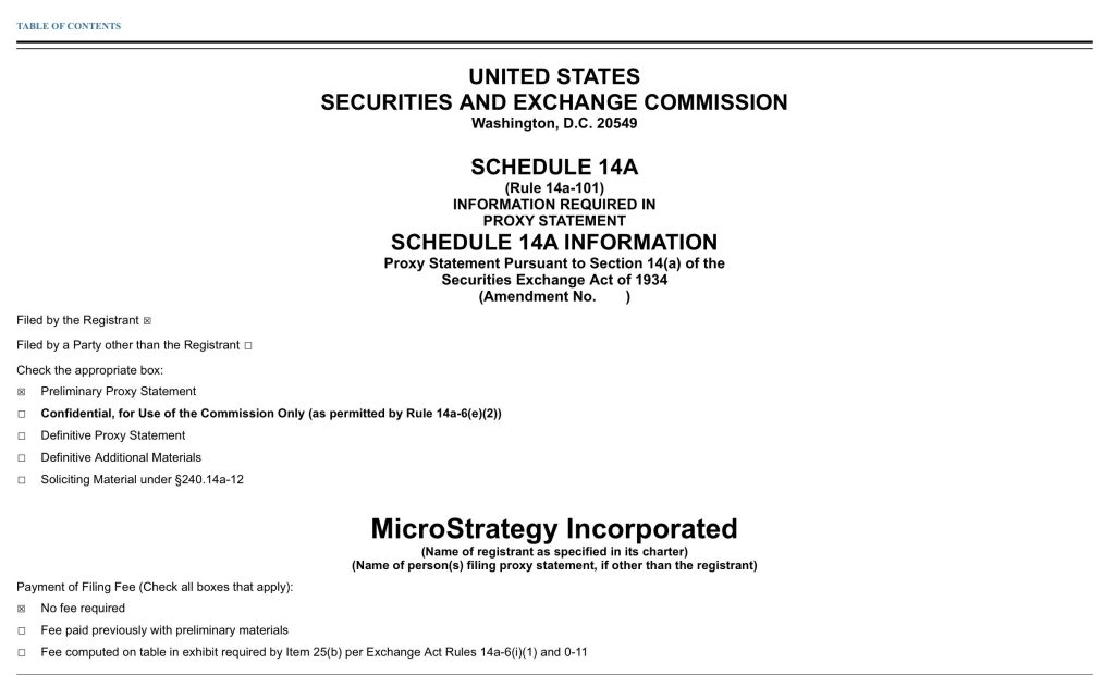 MicroStrategy Shareholder Vote on Key Proposals, Including 21/21 Plan