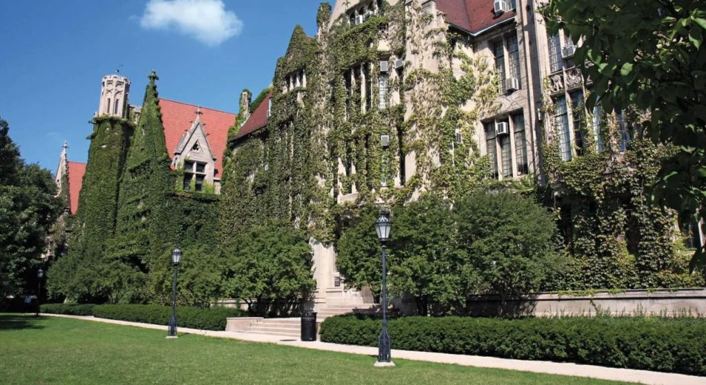 Eckhart Hall and Ryerson Physical Laboratory on the campus of the University of Chicago