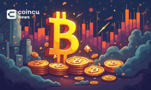 cartoon bitcoin market scene