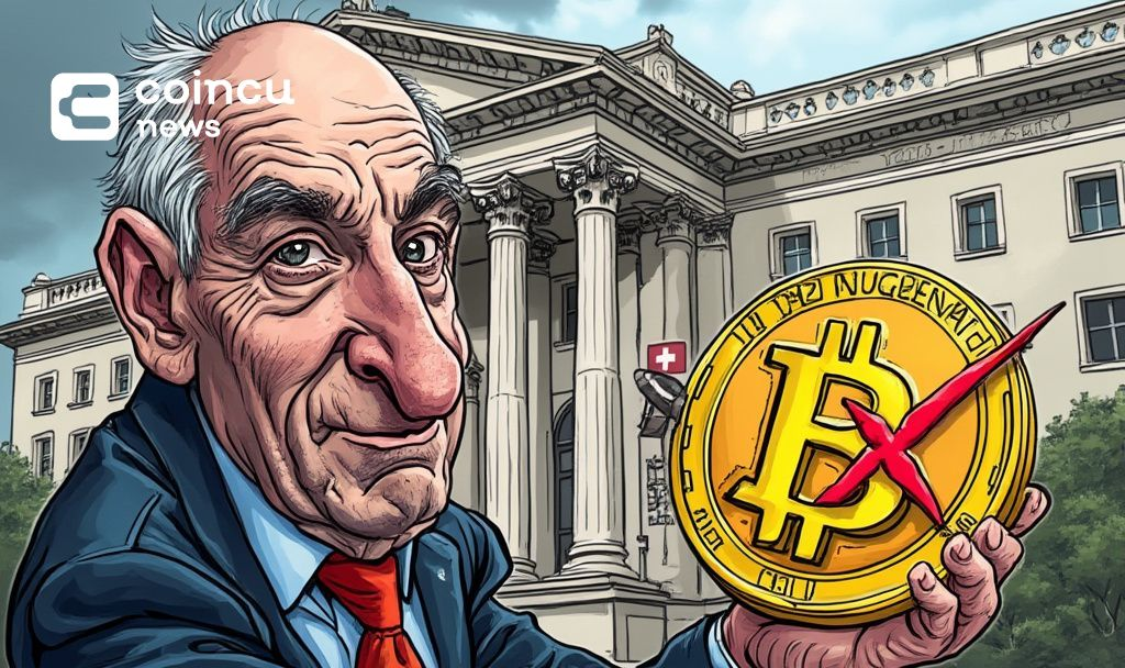 snb president bitcoin ban cartoon