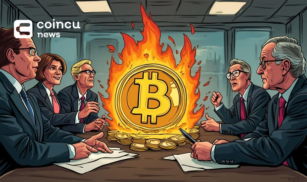 cartoon office bitcoin debate