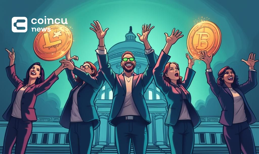 excited crypto analysts cartoon