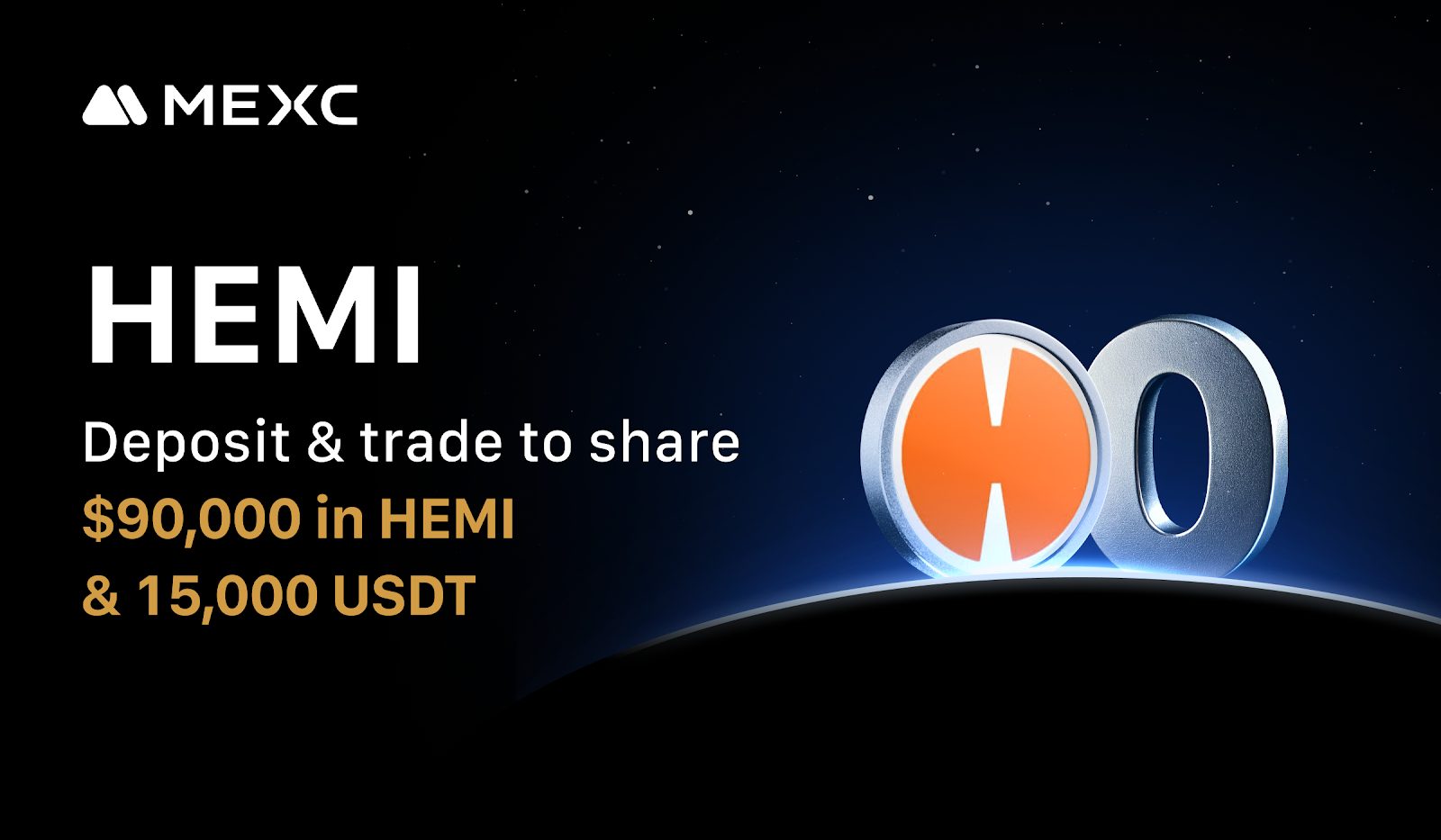 MEXC Announces Hemi (HEMI) Listing with $90,000 in HEMI and 15,000 USDT Prize Pool