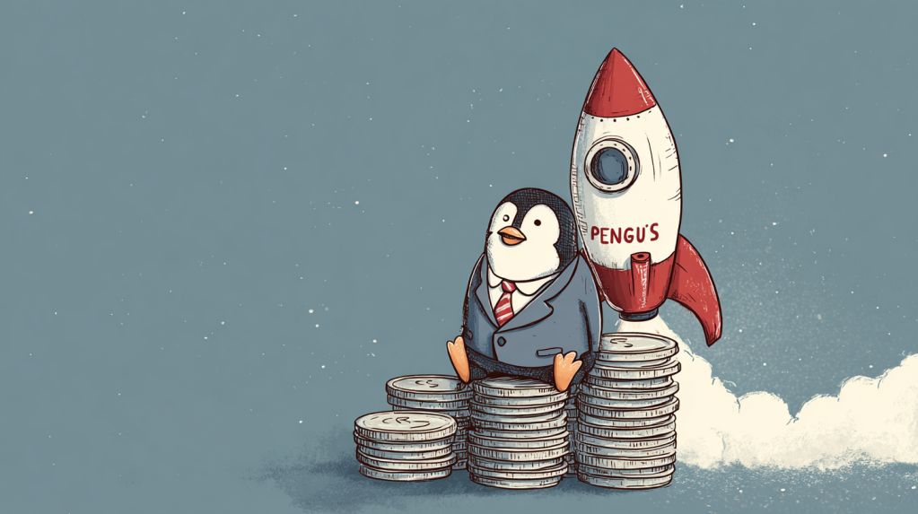 coincu A penguin in a business suit sitting on a stack of coins c60f06d8 943b 420b 95bc 4d42c278f911 1