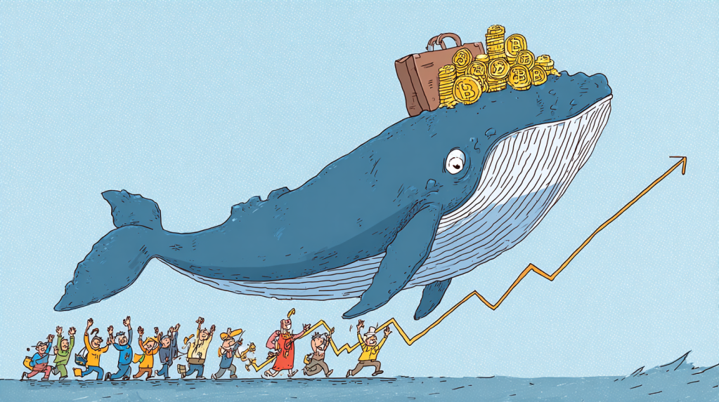 coincu Cartoon whale holding a pile of bitcoins in a brifecase f6b80ba3 43b2 4731 88ac ea955c4fa763 1