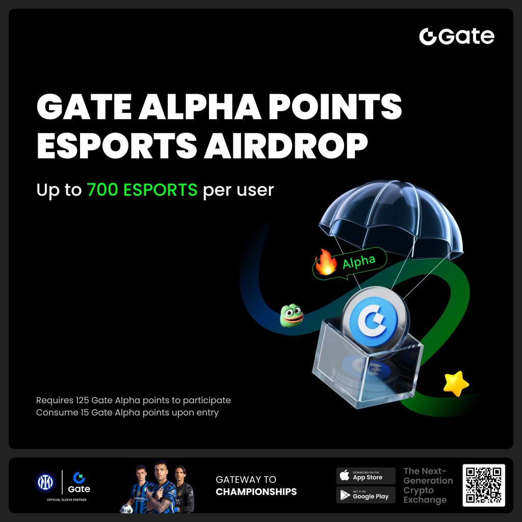 Gate Alpha Users Can Claim ESPORTS Tokens with 125+ Points