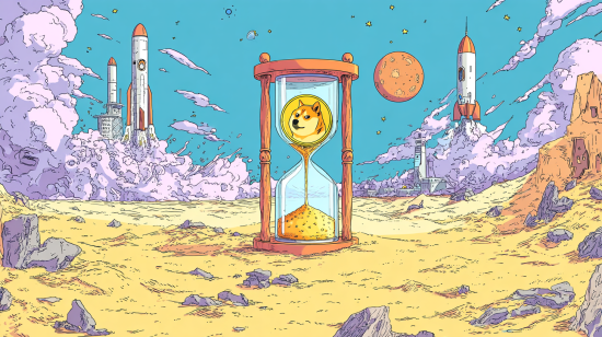 coincu A Dogecoin coin trapped inside an oversized hourglass sa 6a827a86 c62f 4e70 8a63 749c558126cf 1