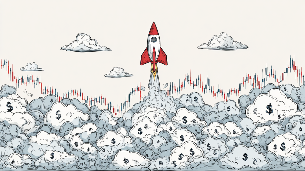 coincu A cartoon rocket shaped like a triangle launching from a dea5a686 18c9 4217 989d 7696f147104e 1