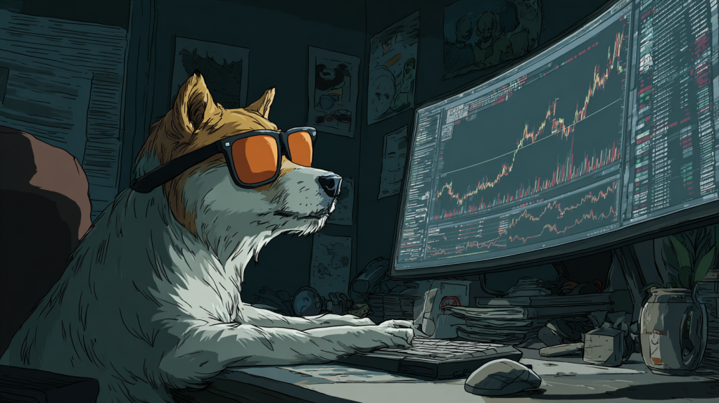 coincu A dog wearing sunglasses sitting at a computer nervously 1b5c8417 1882 4197 837a 72ba631f228e 1